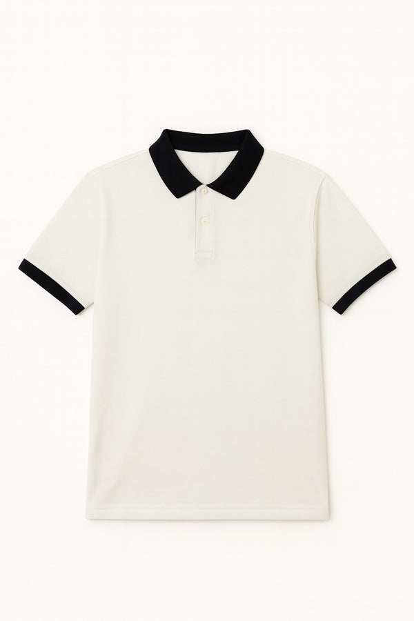 Men Contrast Collar Polo Shirt