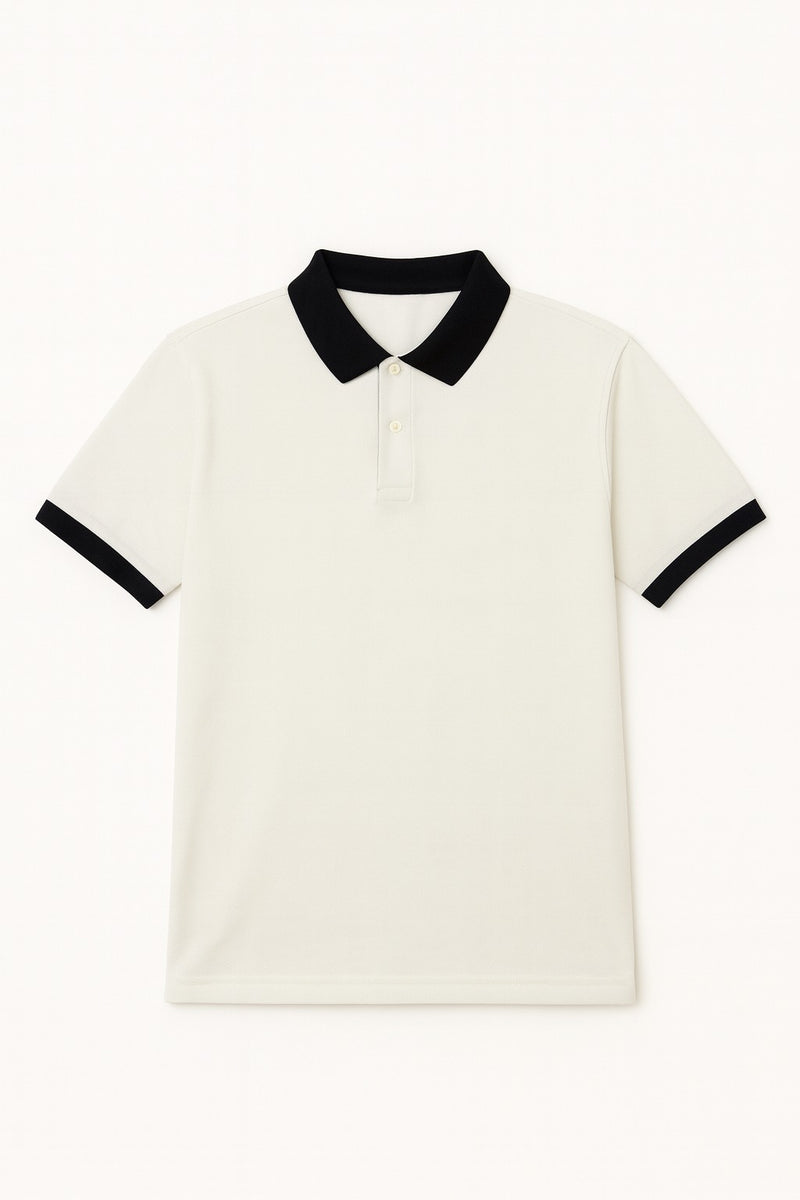 Men Contrast Collar Polo Shirt