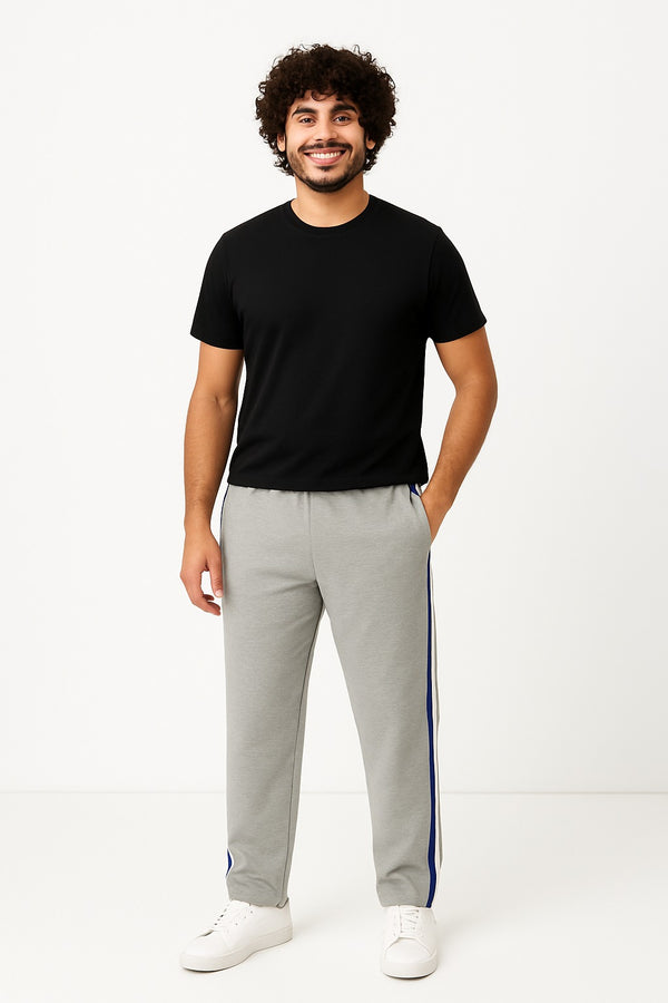 Blue Side-Stripe Track Pants