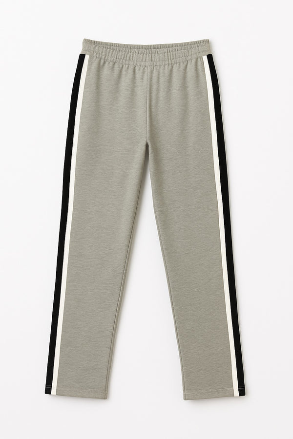 Black Side-Stripe Track Pants